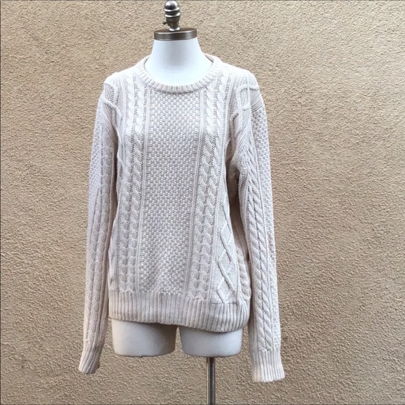 [SOLD] Crew Cableknit Cotton Sweater S - Picture 3 of 8